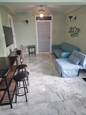 Living area - Fantastic 1-bedroom house with AC in charming Marigot (Marigot)