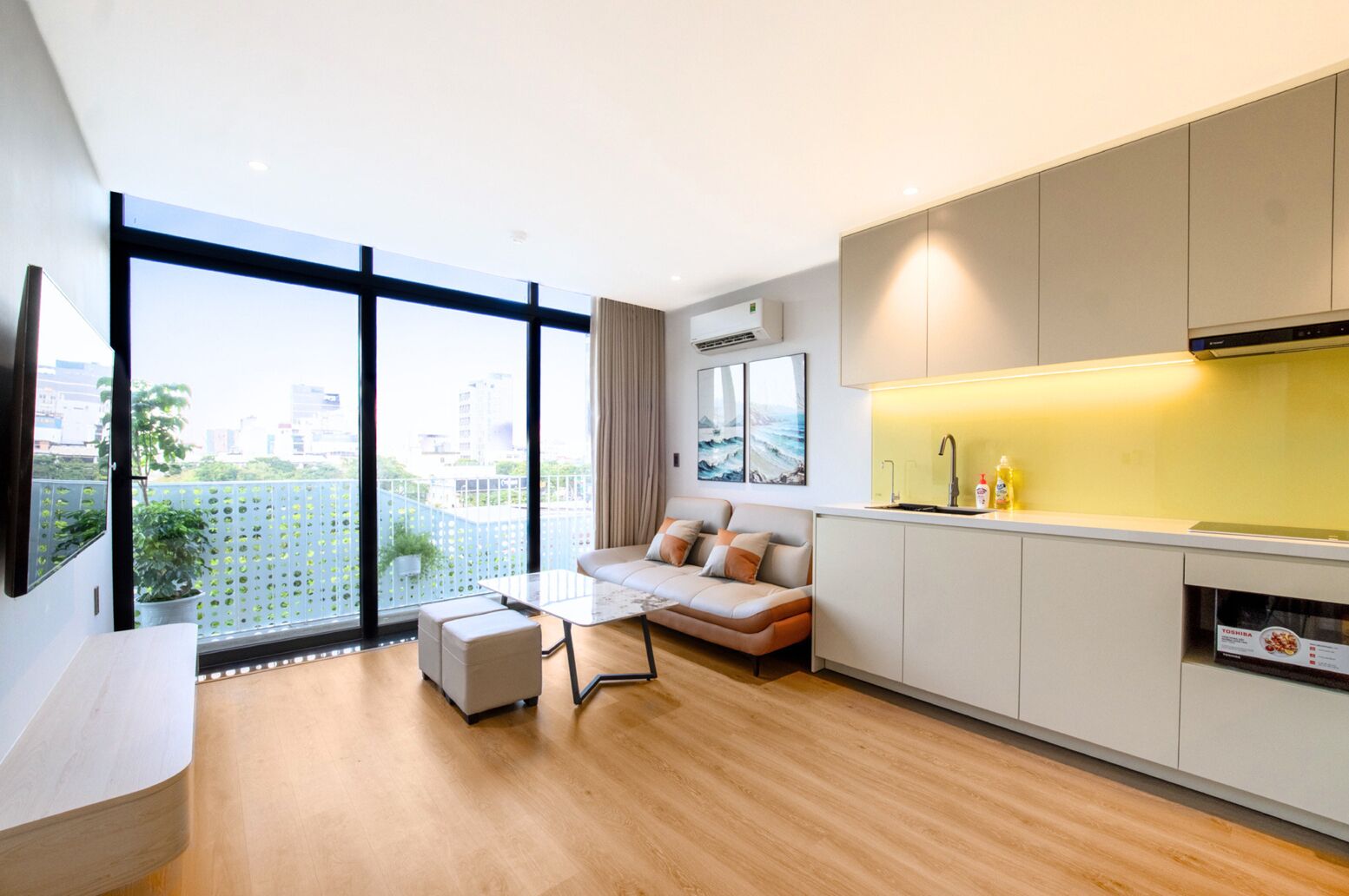 Apartamento de lujo, 2 habitaciones, vistas a la ciudad | Zona de estar