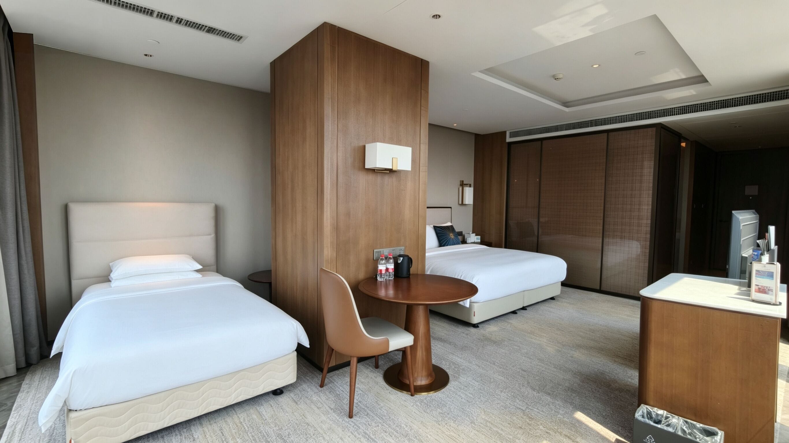 In-room safe, desk, laptop workspace, blackout curtains