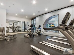 Keep up your fitness regime with the onsite shared gym. Enjoy modern cardio machines and weights amongst a well maintained premises.  
 - Panoramic Elegance Stylish off Chapel St with Pool (South Yarra)