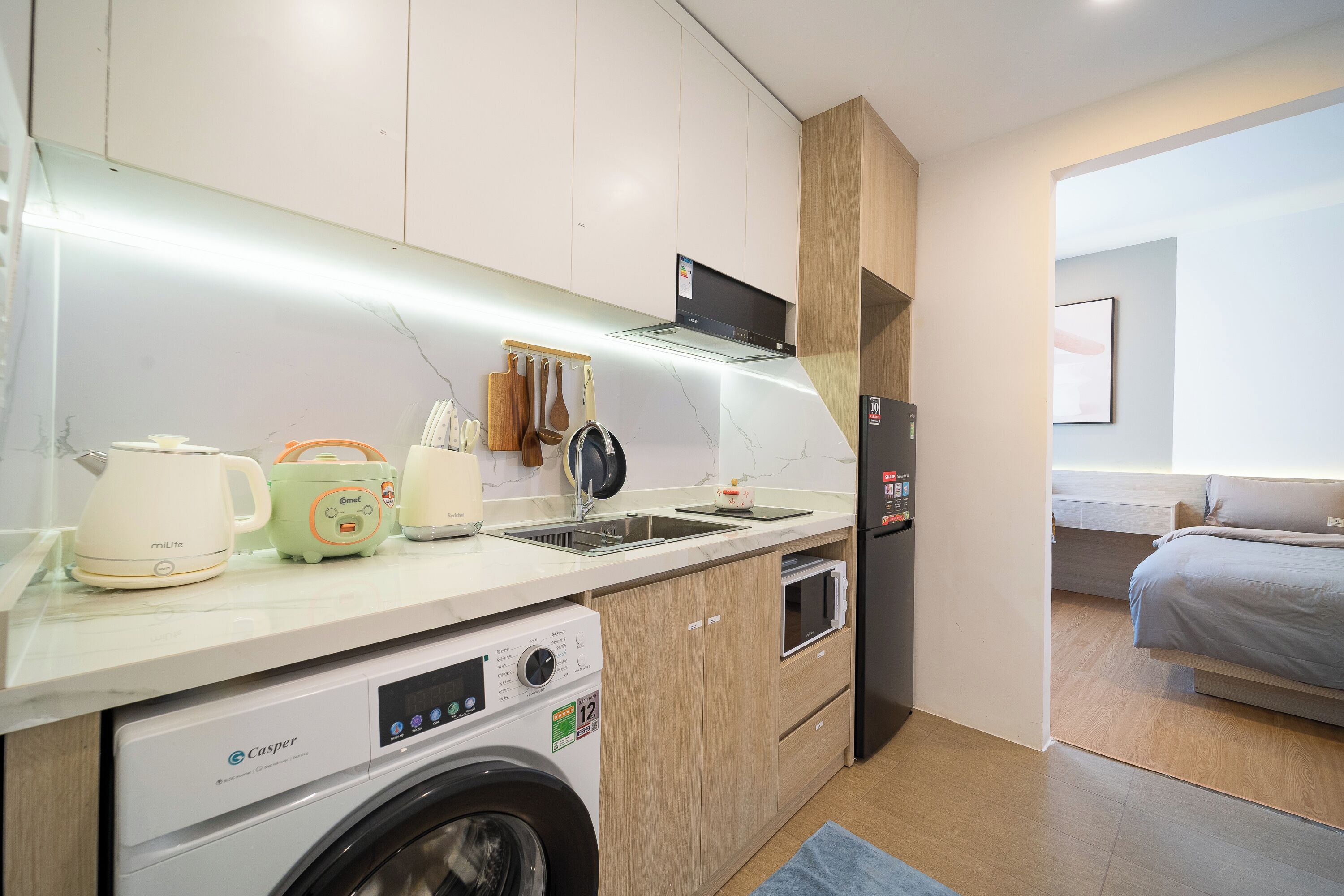 Estudio Premium, 1 cama de matrimonio, cocina | Cocina privada
