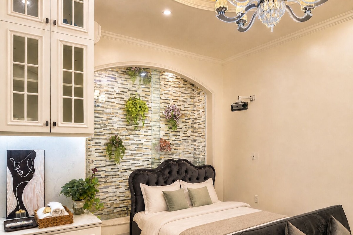 Blackout curtains, soundproofing, iron/ironing board (on request)