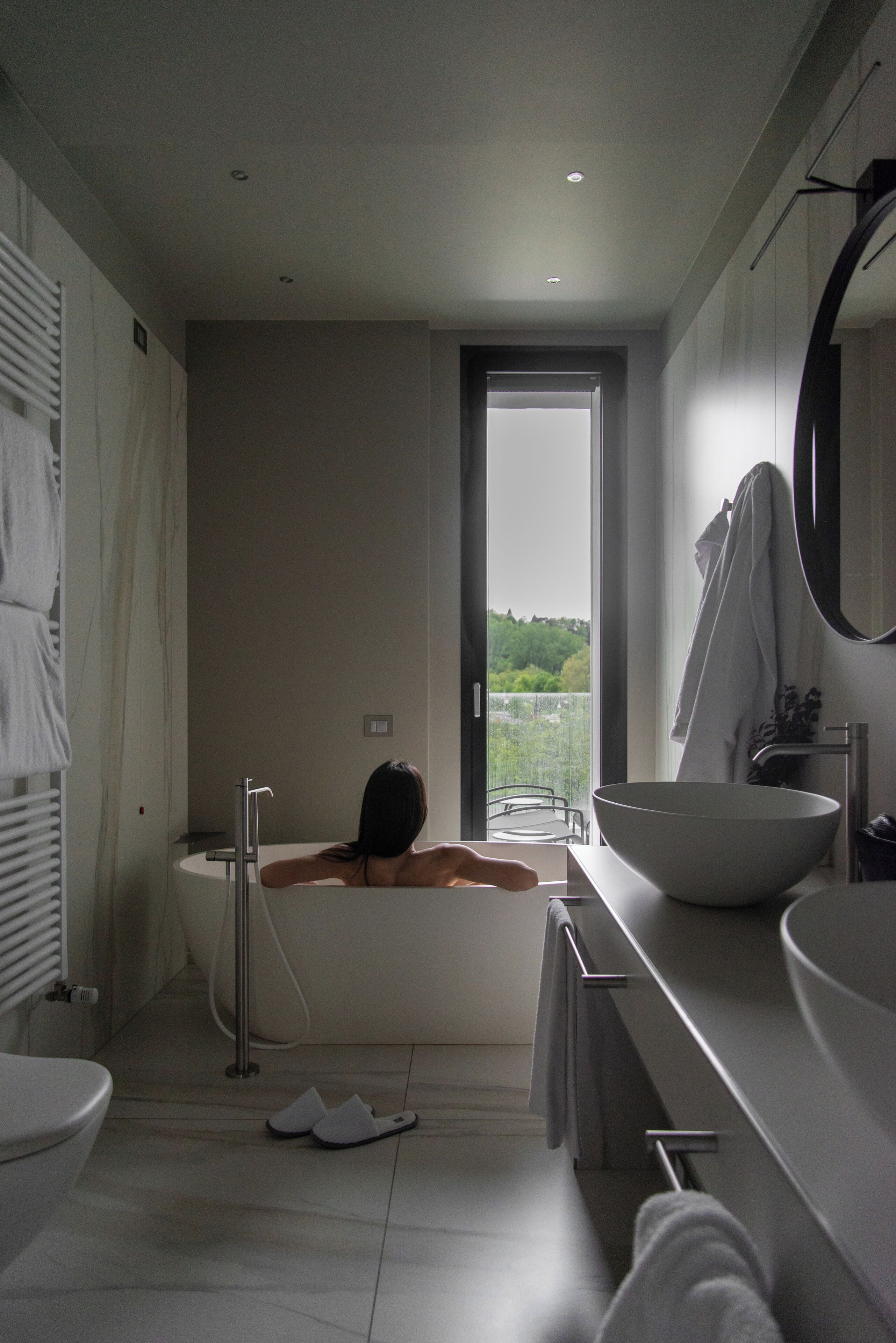 Studio, Terrace | Bathroom | Shower, hair dryer, towels, soap