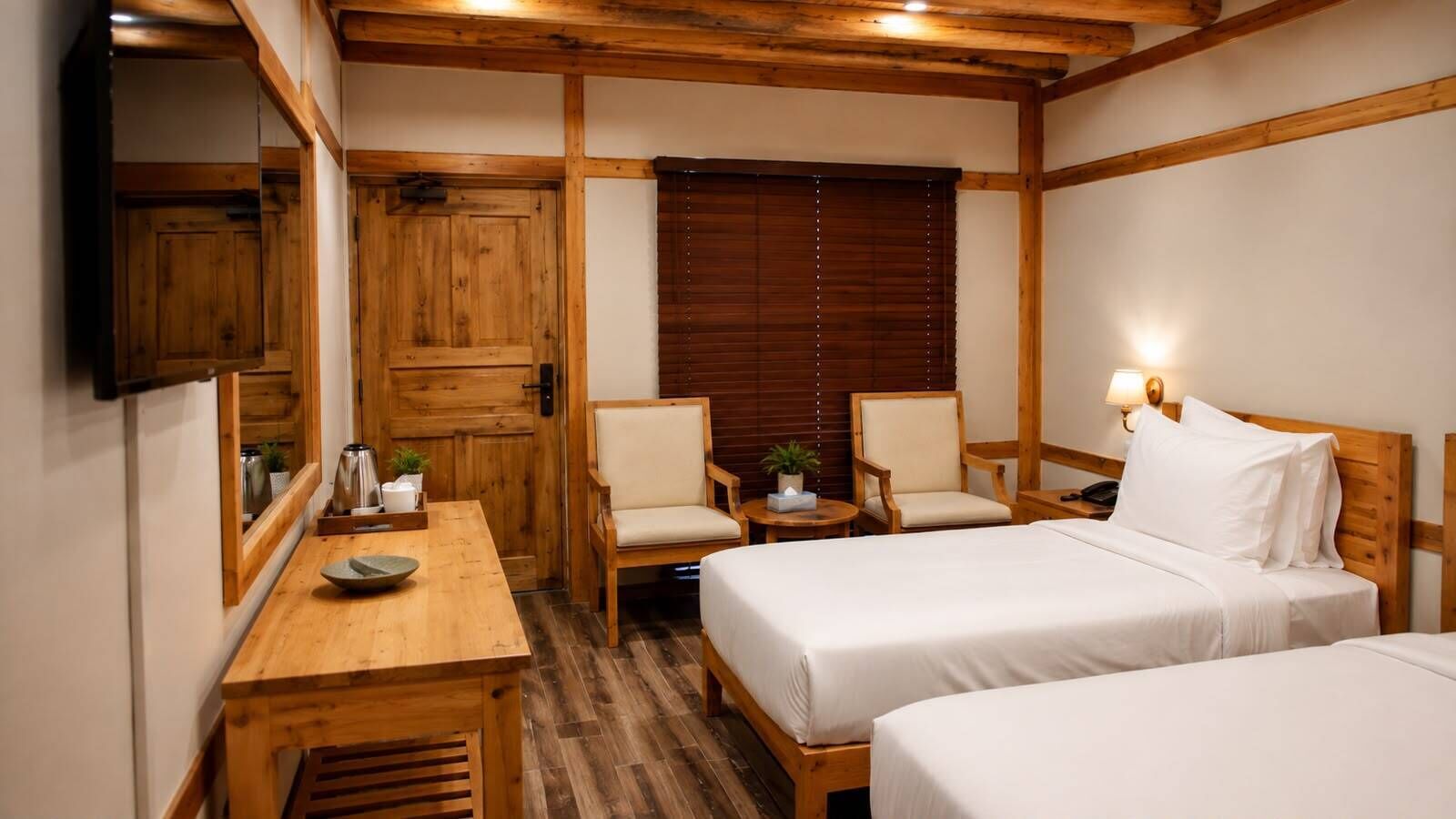 Deluxe Twin Room, River View | Iron/ironing board, WiFi (free)