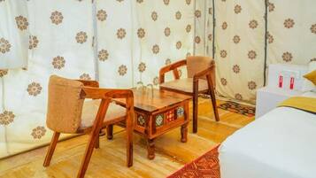 Tent, Balcony, Resort View | Desk, blackout drapes, iron/ironing board (on request), WiFi (free)