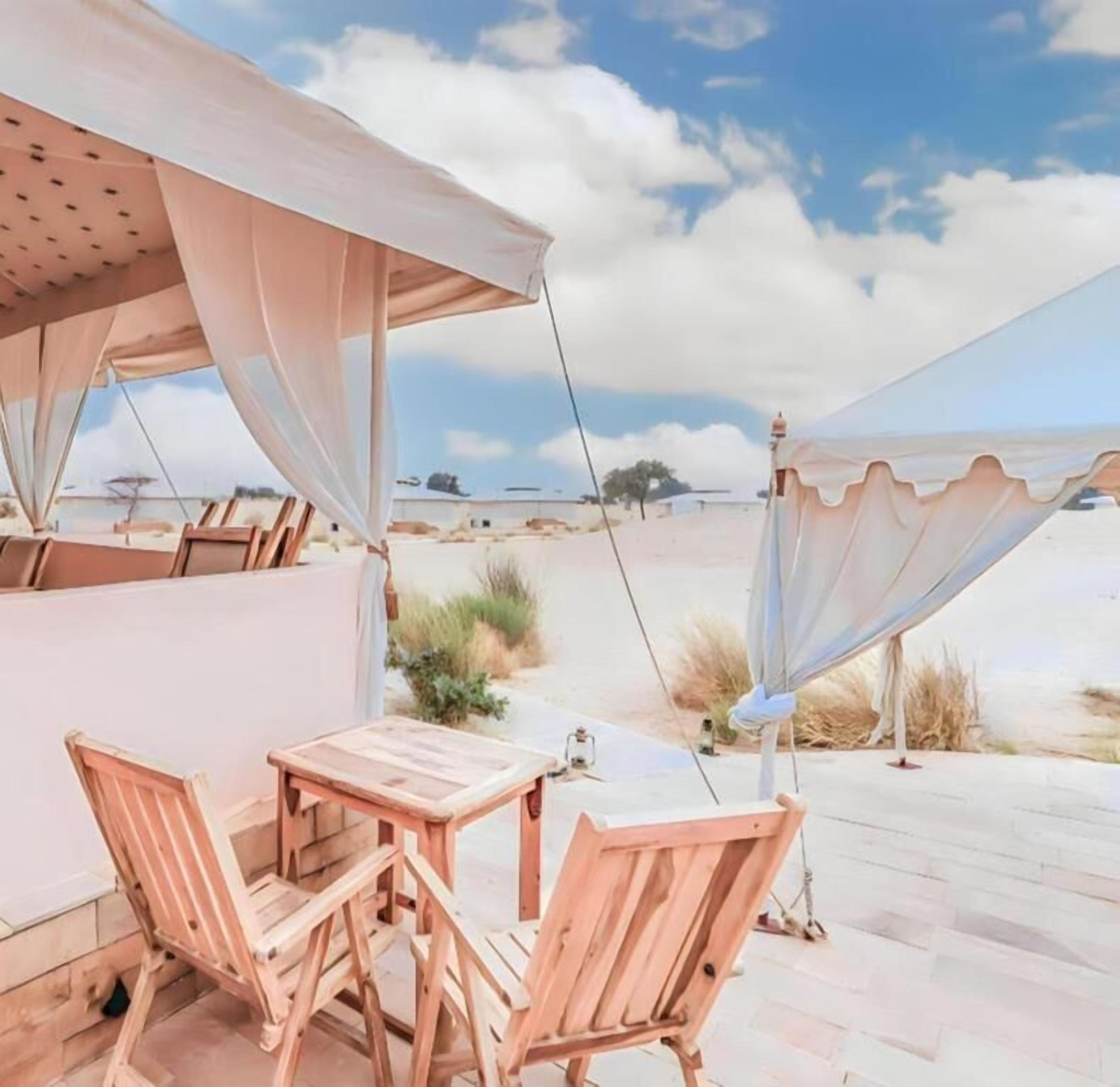 Telt - balkon - udsigt over resort | Udendørs spisemuligheder