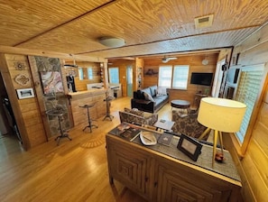 Living area - Rivers Edge- A Lovely cabin on the River (Hot Springs)