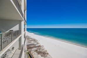 A beachfront hotel balcony with a view of the ocean and beach. - The Oasis 1409 Formerly Phoenix West Ii 1409 3 Bedroom Condo (Orange Beach)