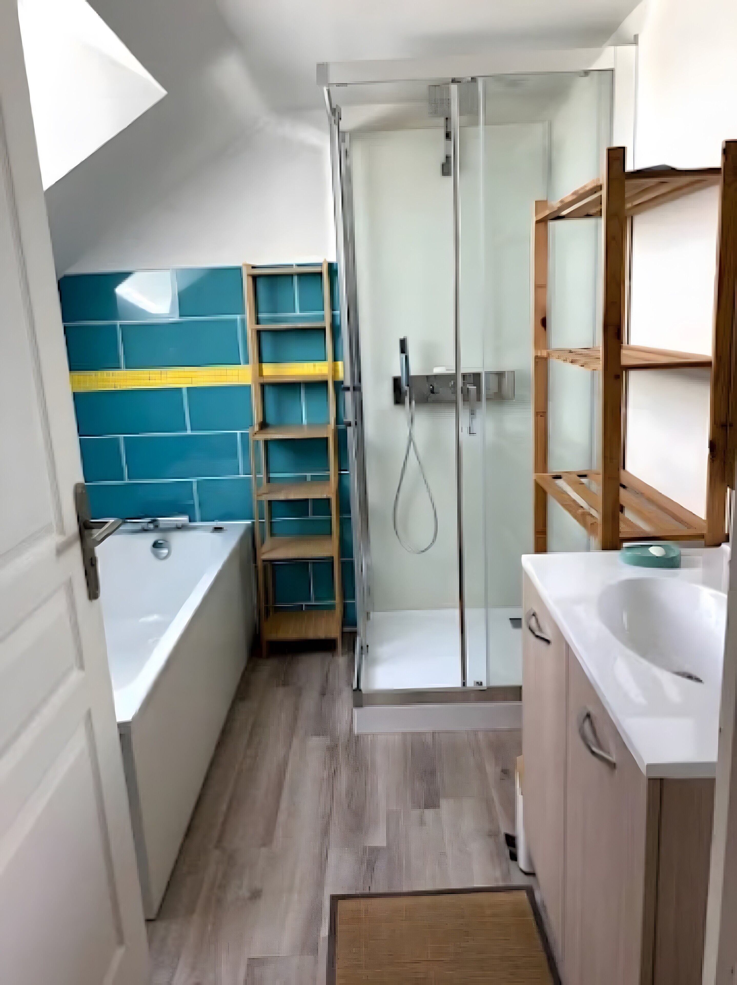 Shower, hair dryer