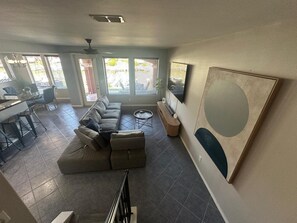 Living area - Waterfront Condo, Private Dock & Boat Lift, Near SPI (Laguna Vista)