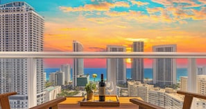 Deluxe Apartment, 3 Bedrooms, Balcony, Sea View | Outdoor dining - Beachwalk Condo (Hallandale Beach)