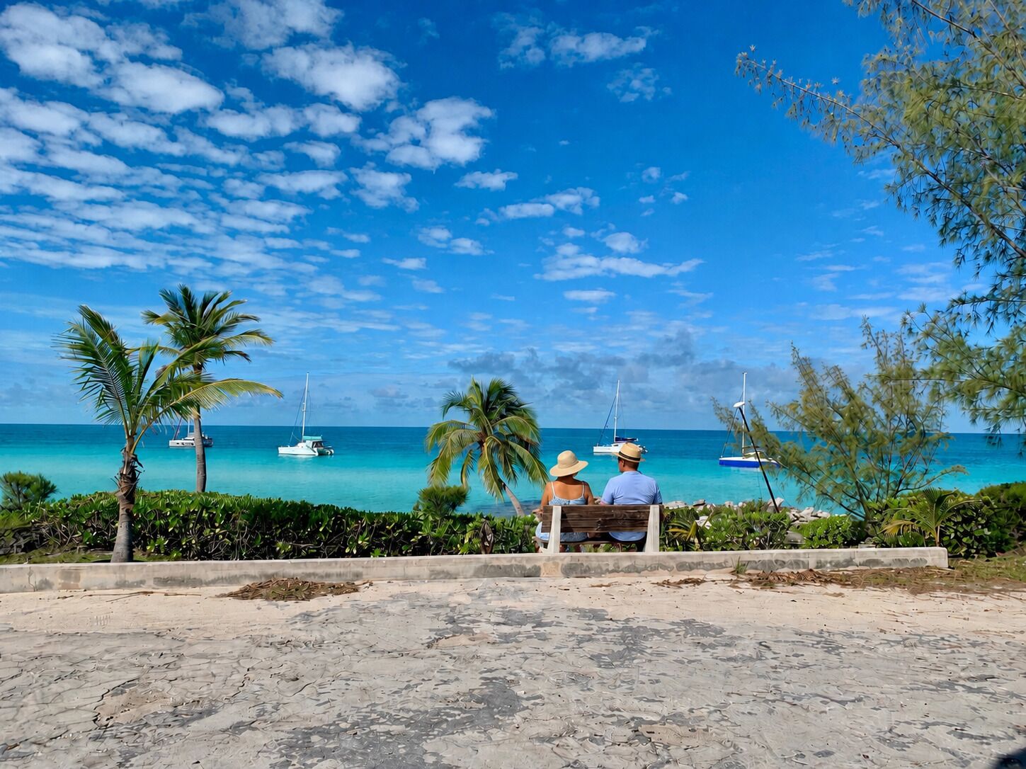 On the beach, sun-loungers, beach towels