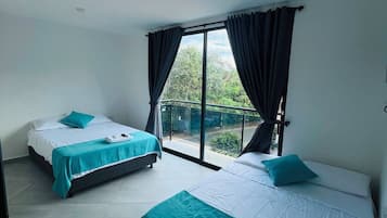 Family Twin Room, Balcony, Garden View | Free WiFi, bed sheets