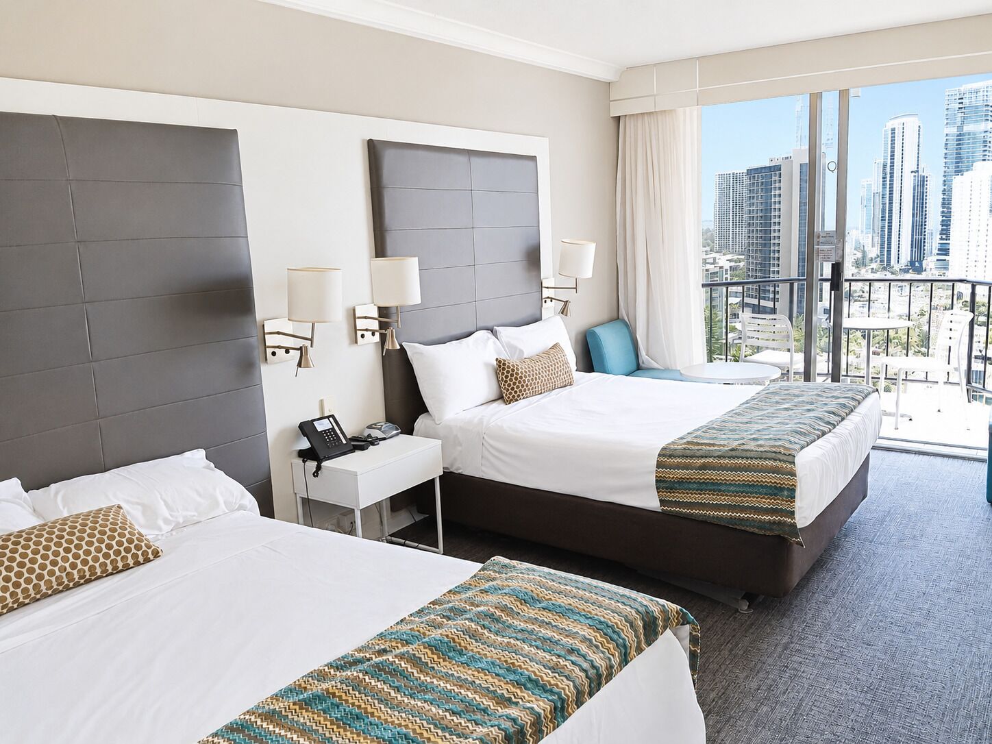 Standard Room, 2 Double Beds, Non Smoking, Partial Ocean View