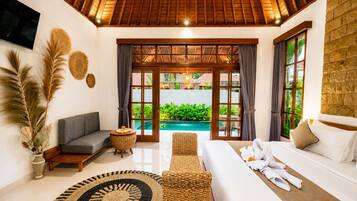 Villa Confort, vistas al jardín | Escritorio, espacio para trabajar con un portátil, wifi gratis