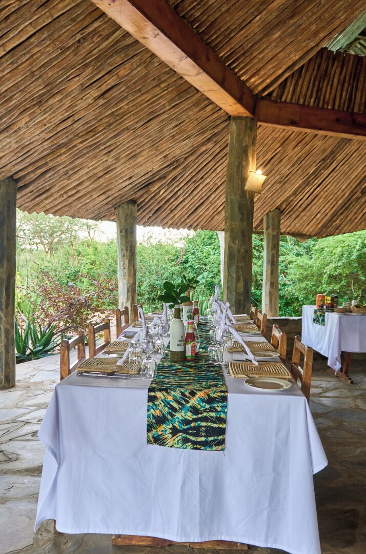Outdoor banquet area