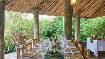 Outdoor banquet area