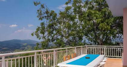Hillside Hideaway mountain villa with views, shared terrace, and private garden