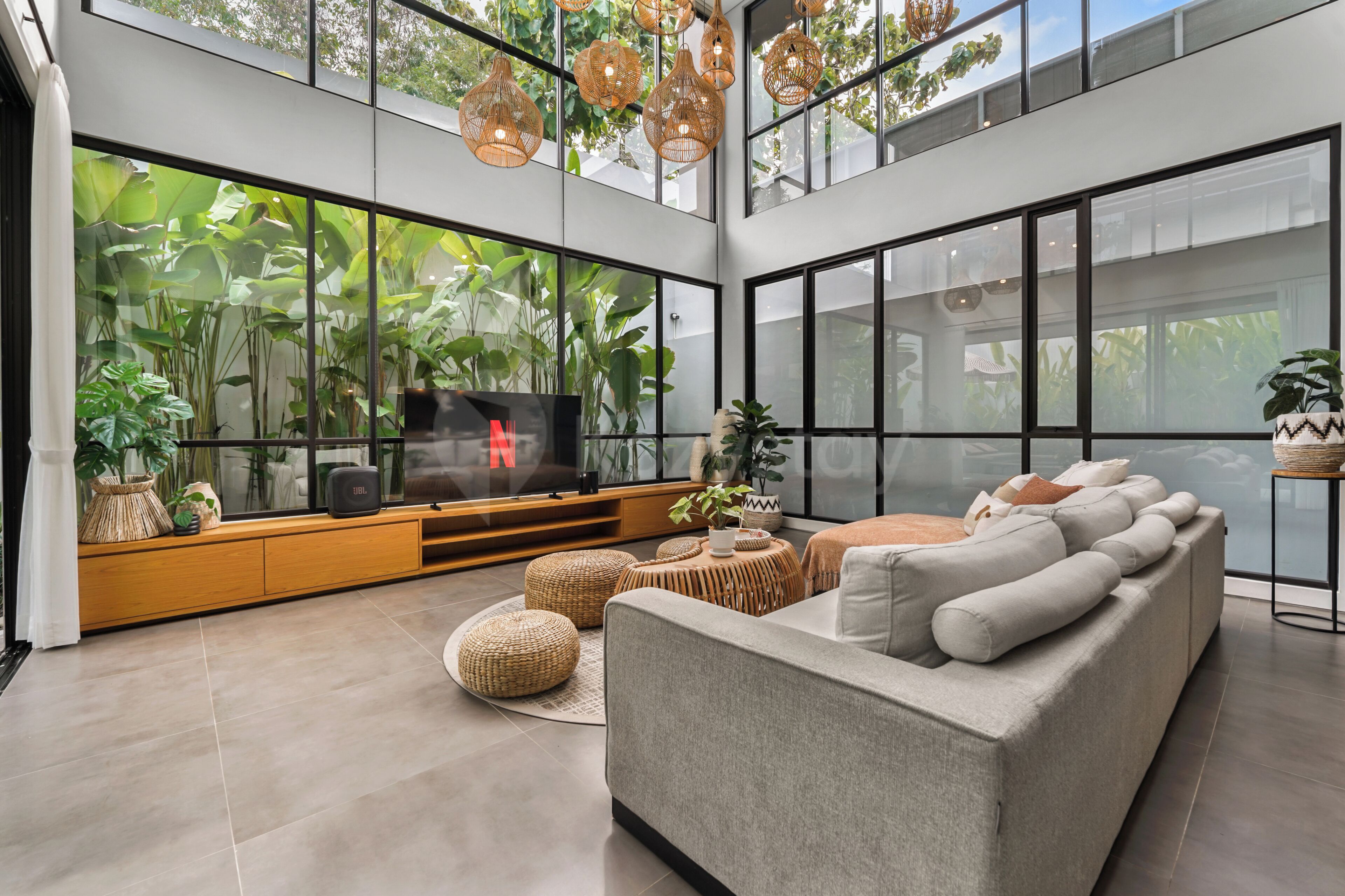 Villa, 5 Bedrooms, Pool View | Living area | 65-inch Smart TV with cable channels, Netflix, streaming services