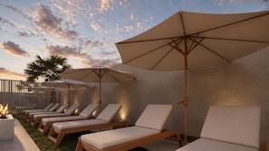 Terrace/patio - SOL 30A | Walk to Beach • Private Pool + Hot Tub • Golf Cart (Santa Rosa Beach)