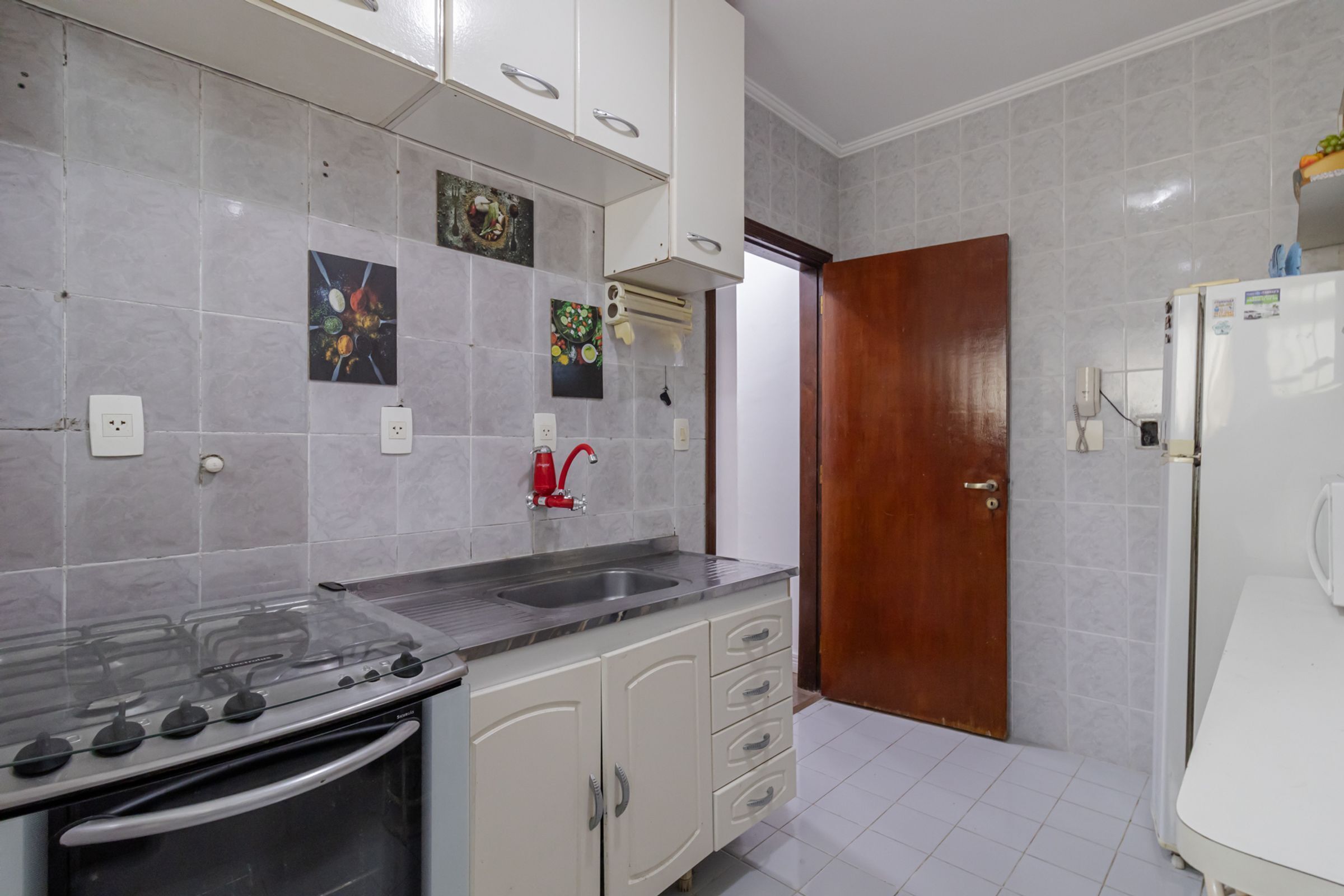 Fridge, microwave, oven, electric kettle