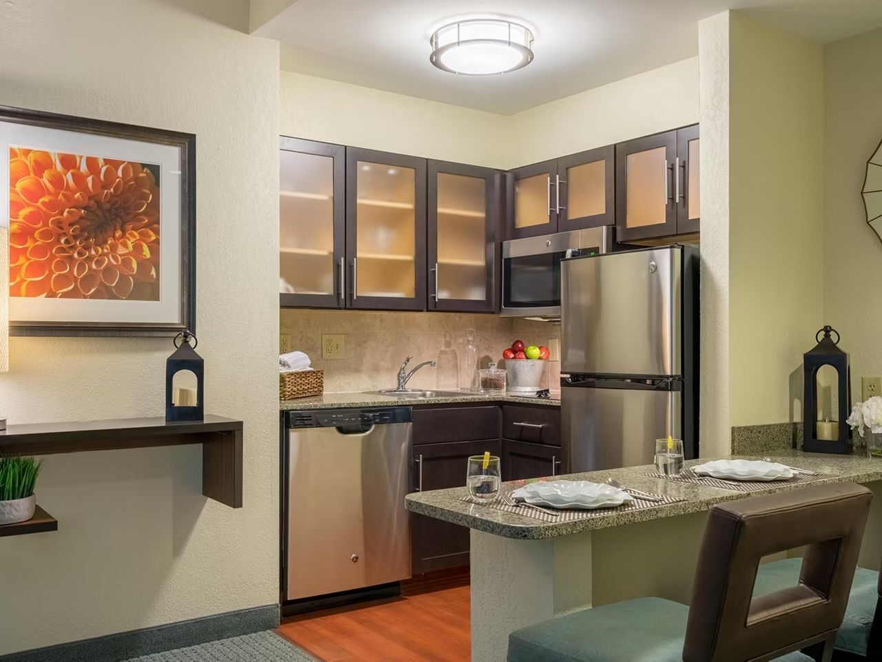 Fridge, microwave, stovetop, dishwasher