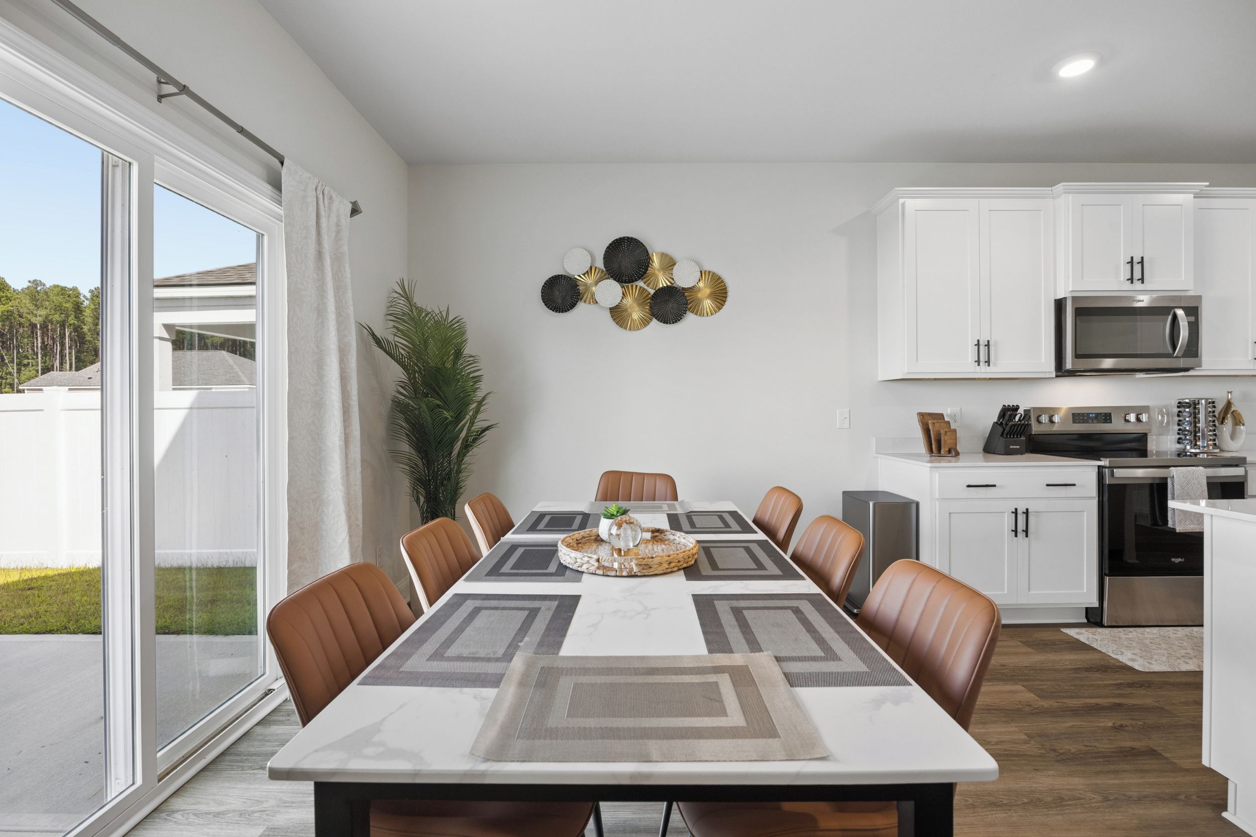 Dining area and slider to the back patio