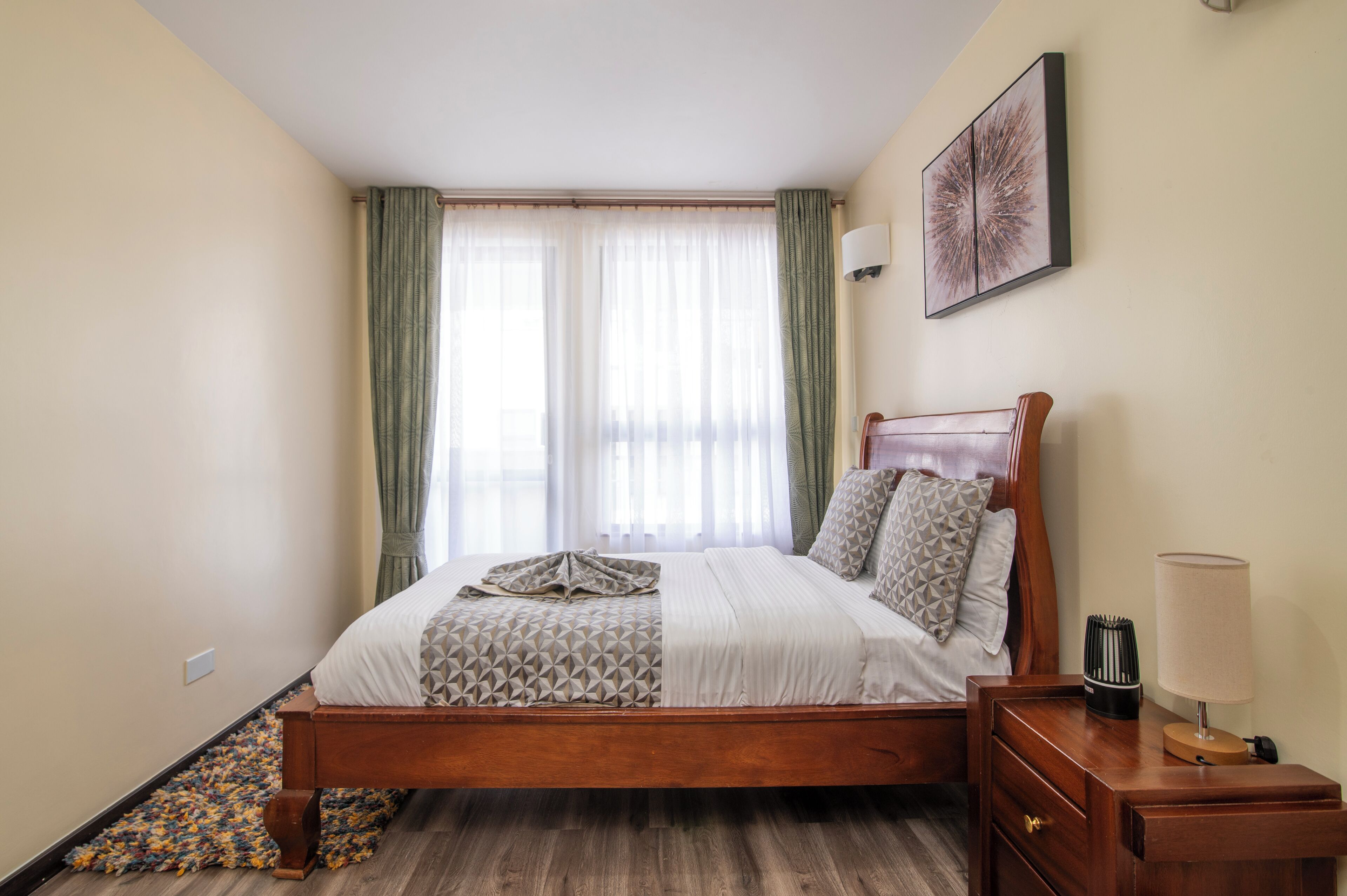 Desk, iron/ironing board, travel crib, WiFi (free)