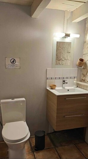 Shower, hair dryer, towels, soap - Vrbo Property (Condat-lès-Montboissier)