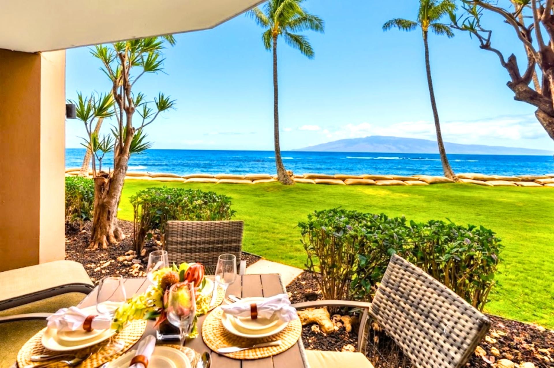 Your lanai offers a front-row seat to Maui's coastline