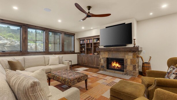 Living area - Spacious 5BR Steamboat retreat with mountain views, hot tub, pool, and game room. (Steamboat Springs)