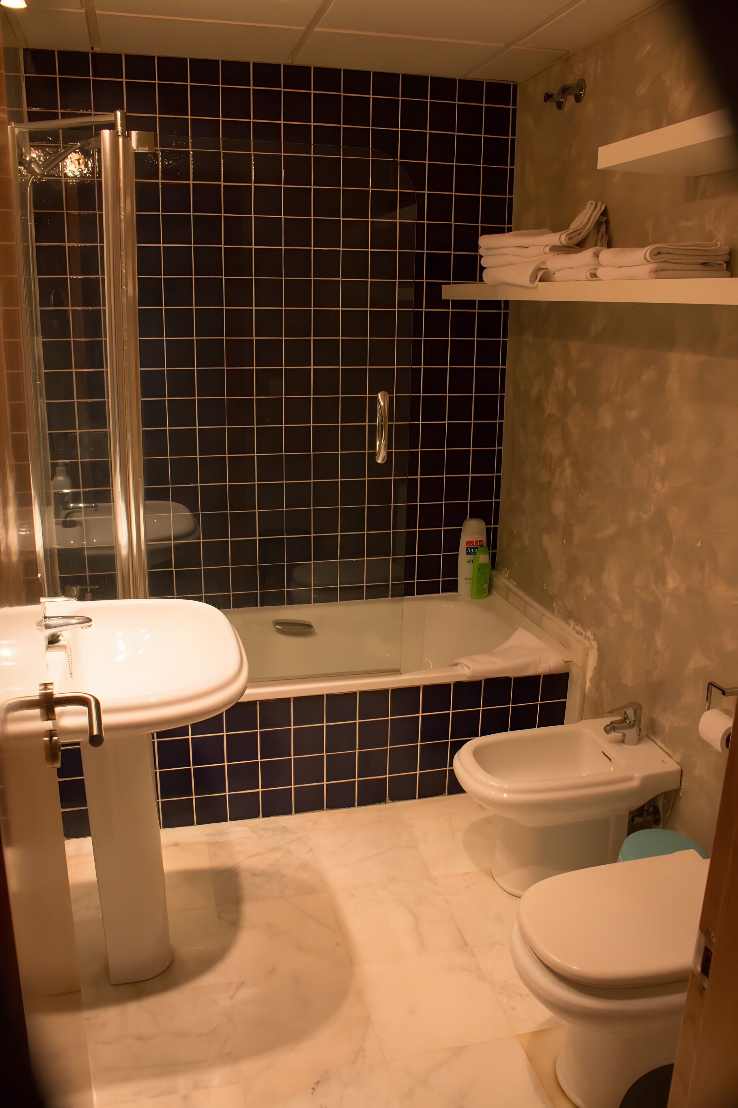 Douche, serviettes fournies
