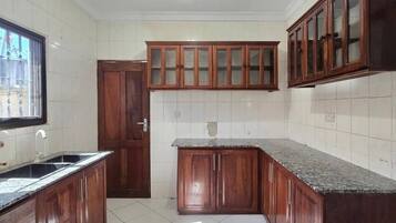 Mini-fridge, microwave, dishwasher, cookware/dishes/utensils