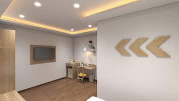 Signature Suite | Meja kerja, ruang kerja ramah laptop, dan setrika/meja setrika