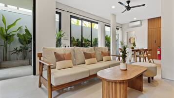 Villa, 2 Bedrooms, Non Smoking | Living area | 43-inch Smart TV with cable channels, Netflix, streaming services
