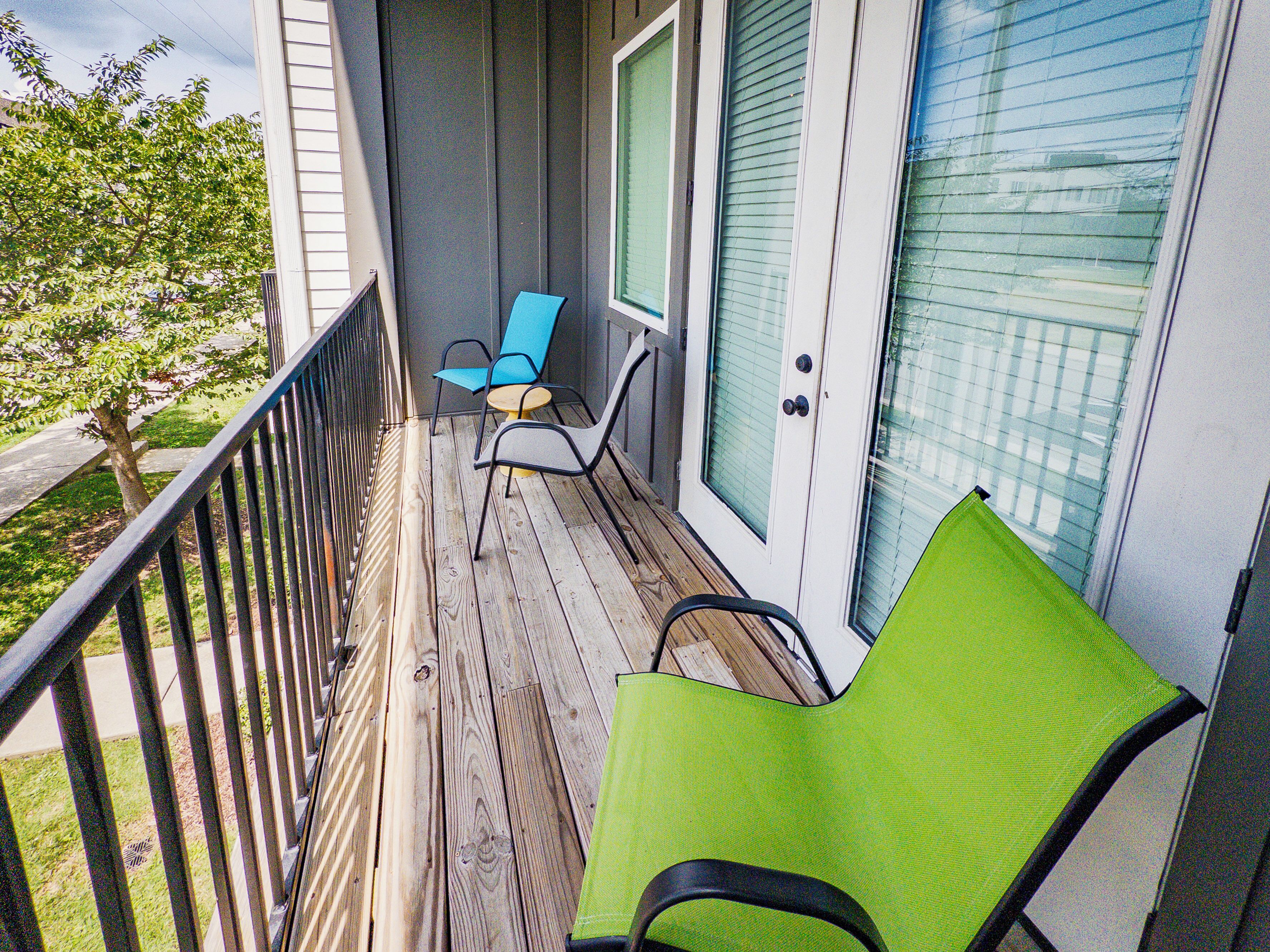 Second level balcony with outdoor seating