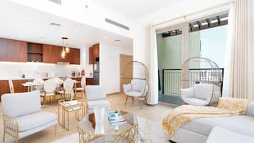 Superior appartement, gedeeltelijk uitzicht op oceaan | Woonruimte