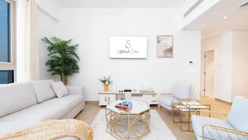 Superior appartement, gedeeltelijk uitzicht op oceaan | Woonruimte