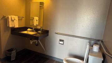 Basic Room, Shower Grab Bars | Bathroom | Shower, free toiletries, towels, soap