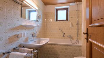 Classic Double Room, Balcony, Mountain View | Bathroom | Shower, hair dryer, towels, soap