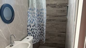 Shower, toilet paper