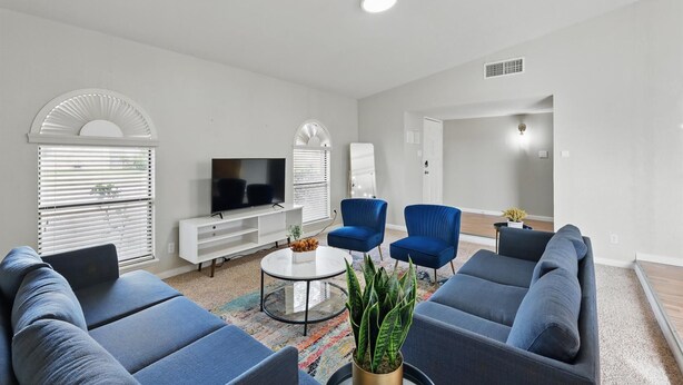 TV, offices - Modern Carrollton Retreat | Pool | Sleeps 8 (Carrollton)