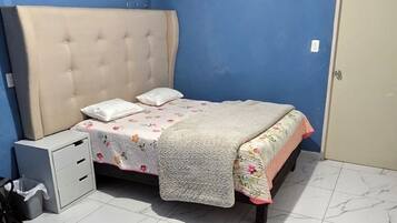 Desk, free WiFi, bed sheets