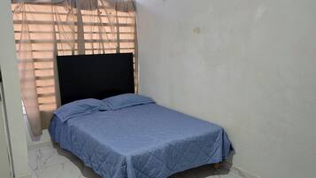 Desk, free WiFi, bed sheets