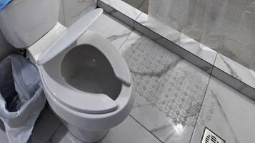 Towels, soap, shampoo, toilet paper
