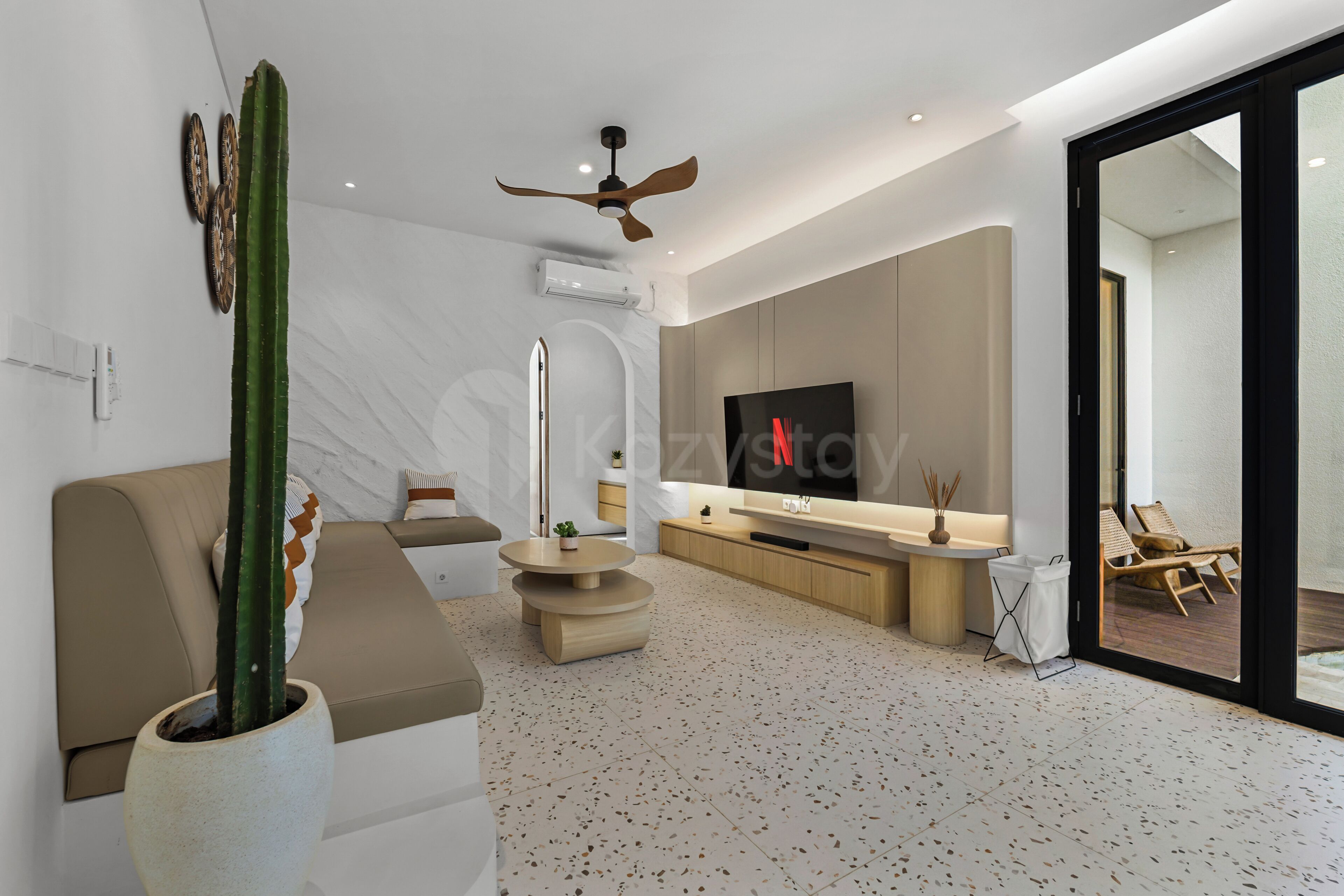 Villa, 3 habitaciones, vista a la alberca | Área de sala de estar