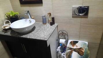 Douche, serviettes fournies