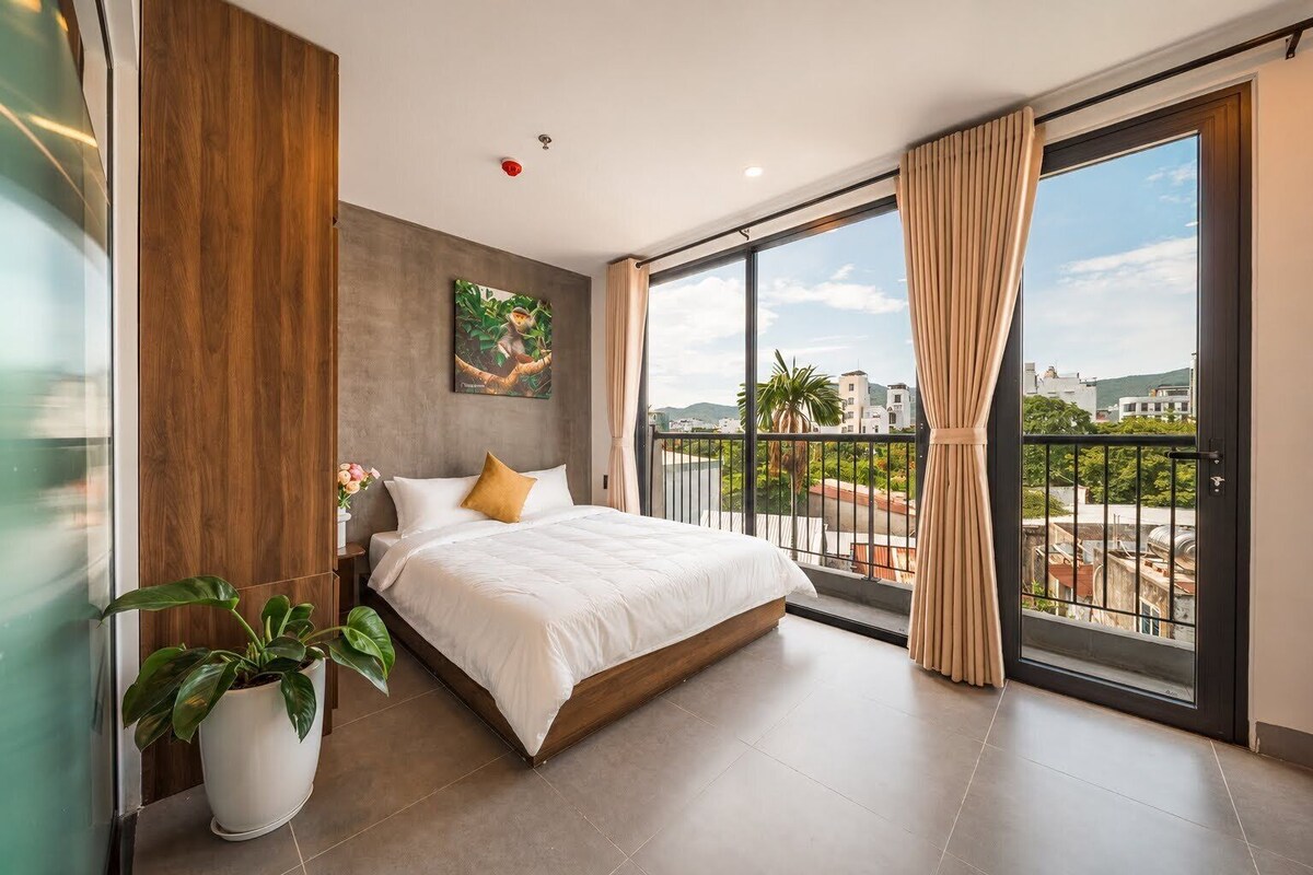 Estudio, vistas a la ciudad (Balcony) | Cortinas opacas, sistema de insonorización, wifi gratis