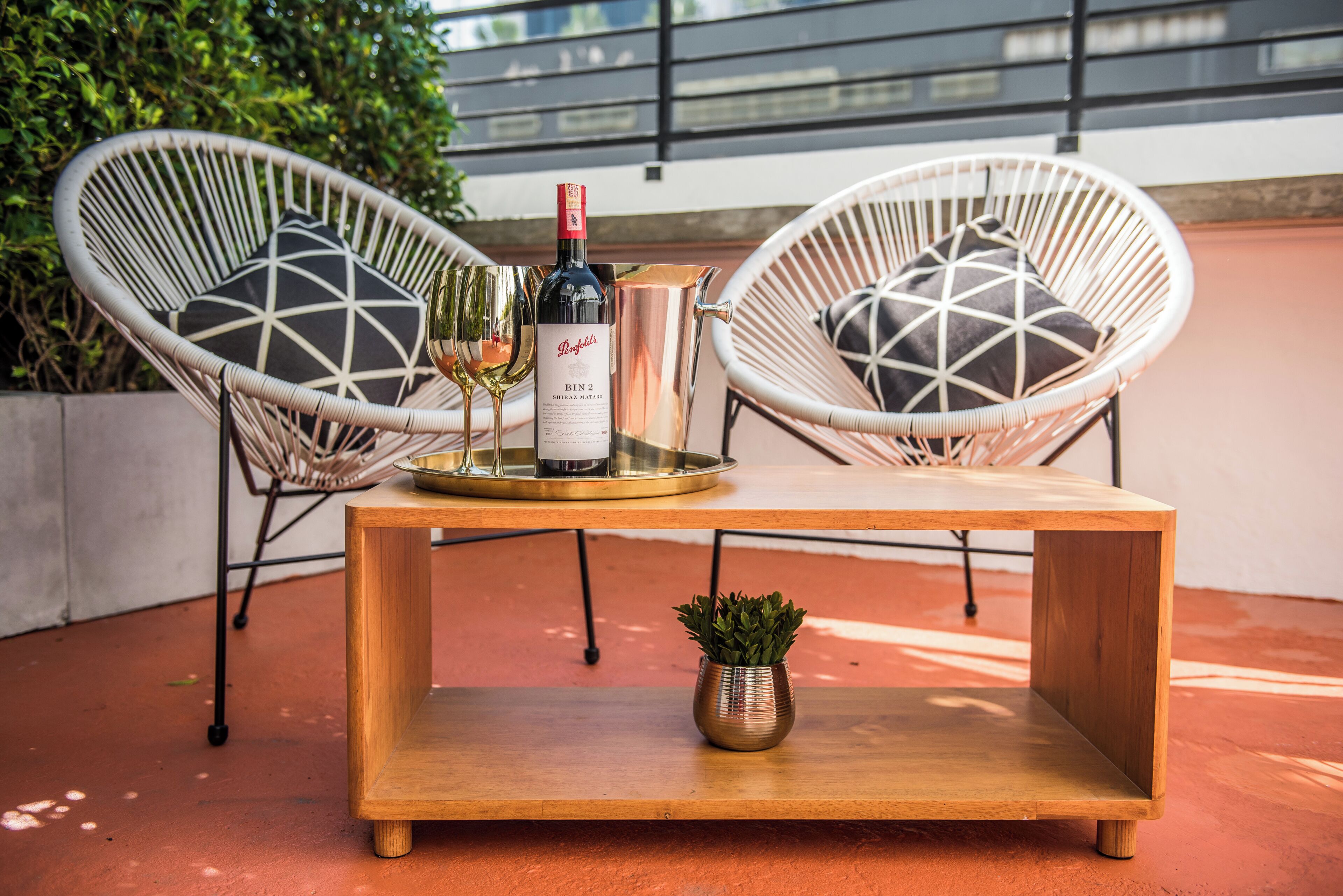 Deluxe tweepersoonskamer, patio, uitzicht op stad | Terras