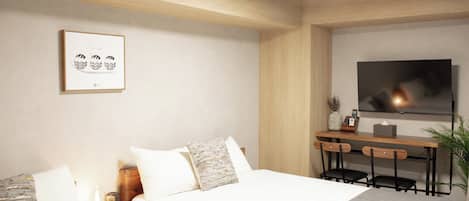 Basic Quadruple Room, Balcony | Down comforters, blackout drapes, WiFi (free), bed sheets